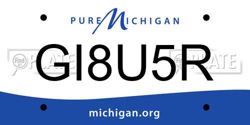 GI8U5R Michigan License Plate