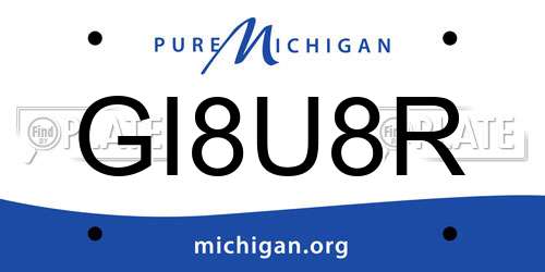 GI8U8R Michigan License Plate