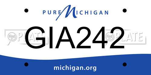 GIA242 Michigan License Plate