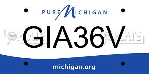 GIA36V Michigan License Plate