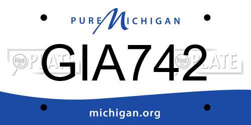GIA742 Michigan License Plate