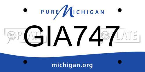 GIA747 Michigan License Plate