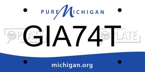 GIA74T Michigan License Plate