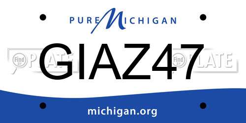 GIAZ47 Michigan License Plate
