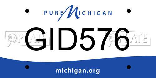 GID576 Michigan License Plate
