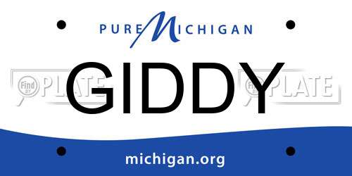 GIDDY Michigan License Plate
