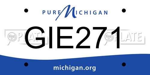 GIE271 Michigan License Plate