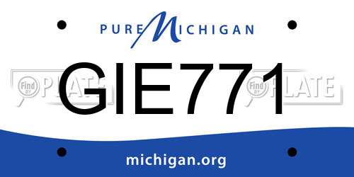 GIE771 Michigan License Plate