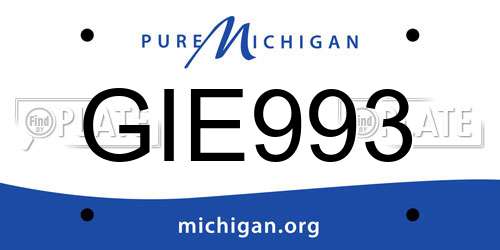 GIE993 Michigan License Plate
