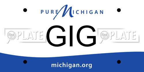 GIG Michigan License Plate