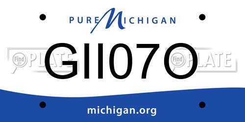 GII07O Michigan License Plate