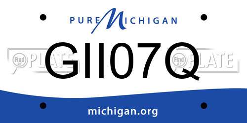 GII07Q Michigan License Plate