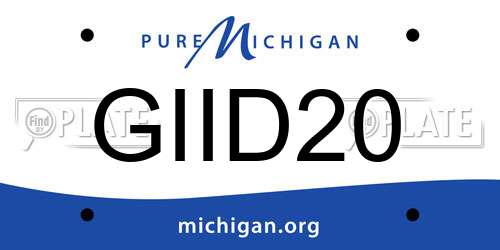 GIID20 Michigan License Plate