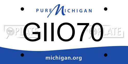 GIIO70 Michigan License Plate