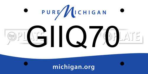 GIIQ70 Michigan License Plate