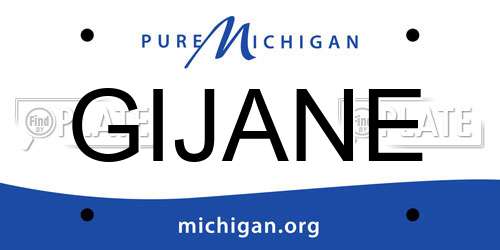 GIJANE Michigan License Plate