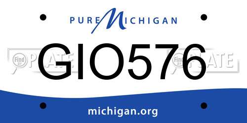 GIO576 Michigan License Plate