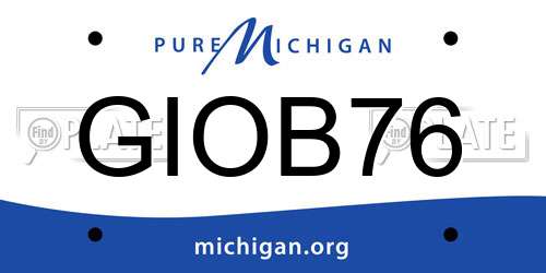 GIOB76 Michigan License Plate