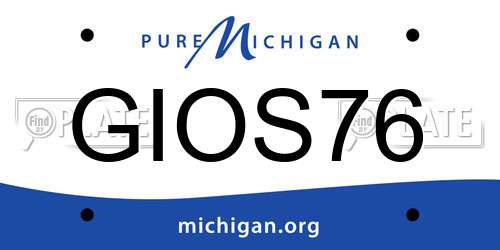 GIOS76 Michigan License Plate