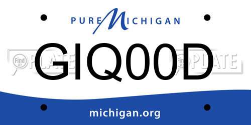 GIQ00D Michigan License Plate