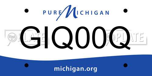 GIQ00Q Michigan License Plate