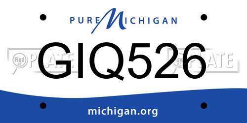 GIQ526 Michigan License Plate