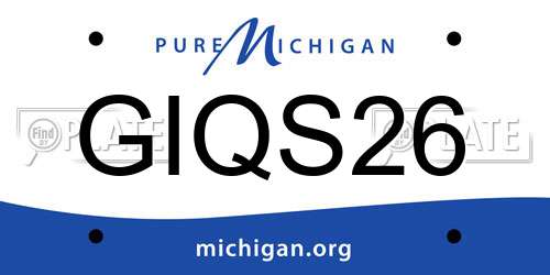 GIQS26 Michigan License Plate