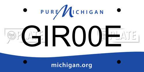 GIR00E Michigan License Plate