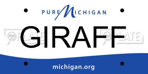 GIRAFF Michigan License Plate