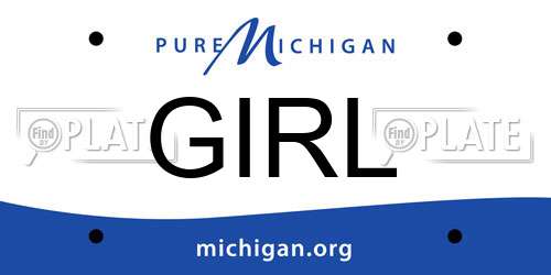 GIRL Michigan License Plate