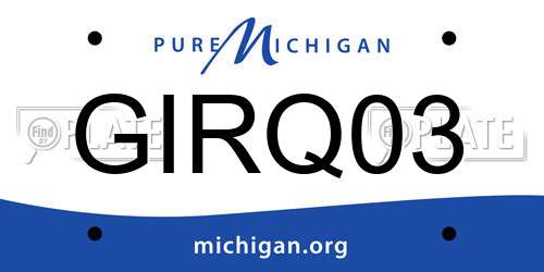 GIRQ03 Michigan License Plate