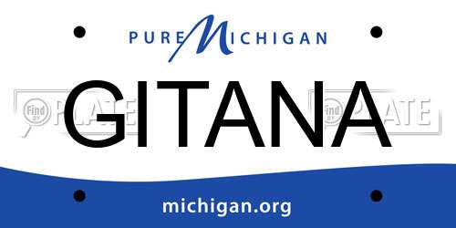 GITANA Michigan License Plate