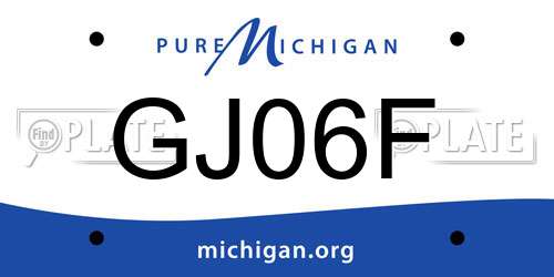 GJ06F Michigan License Plate