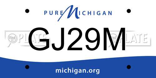 GJ29M Michigan License Plate