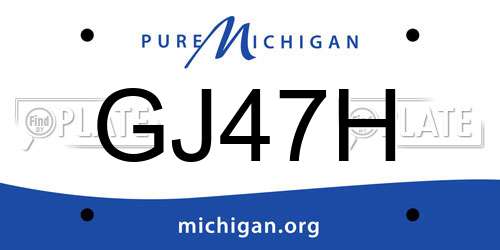 GJ47H Michigan License Plate