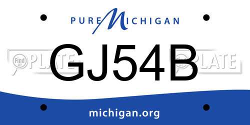 GJ54B Michigan License Plate