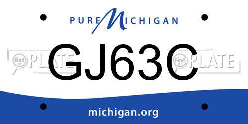 GJ63C Michigan License Plate