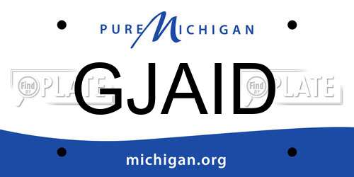 GJAID Michigan License Plate