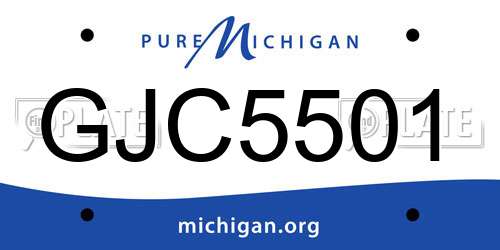 GJC5501 Michigan License Plate