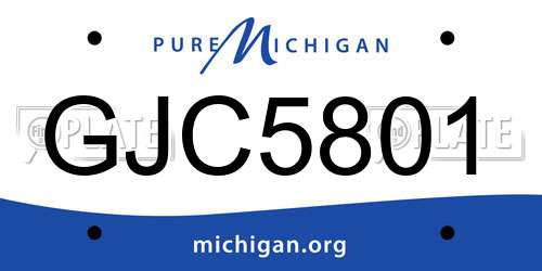GJC5801 Michigan License Plate