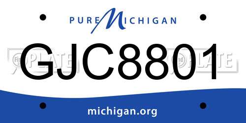 GJC8801 Michigan License Plate