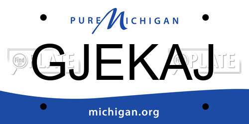 GJEKAJ Michigan License Plate