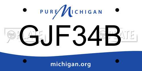 GJF34B Michigan License Plate