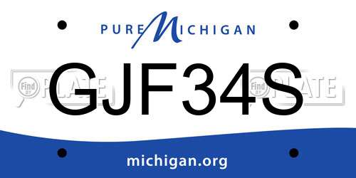 GJF34S Michigan License Plate
