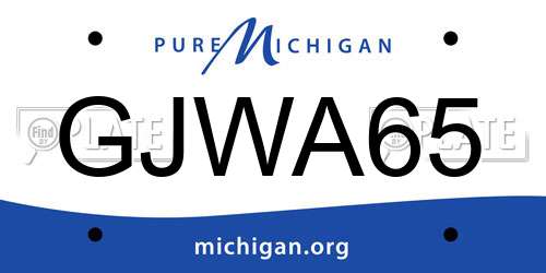 GJWA65 Michigan License Plate