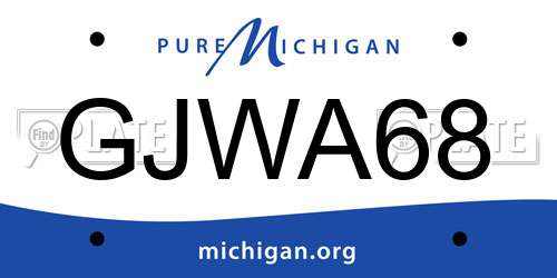 GJWA68 Michigan License Plate
