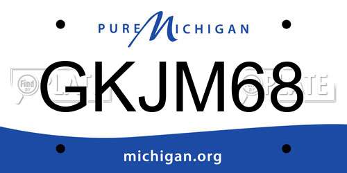 GKJM68 Michigan License Plate