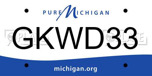 GKWD33 Michigan License Plate