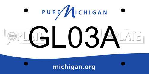 GL03A Michigan License Plate