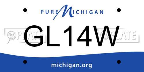 GL14W Michigan License Plate